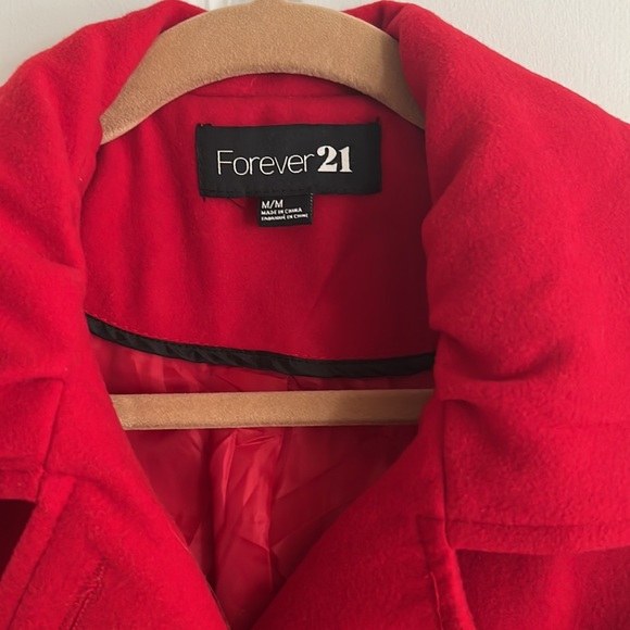 Forever 21 Red Coat size M - Picture 2 of 16